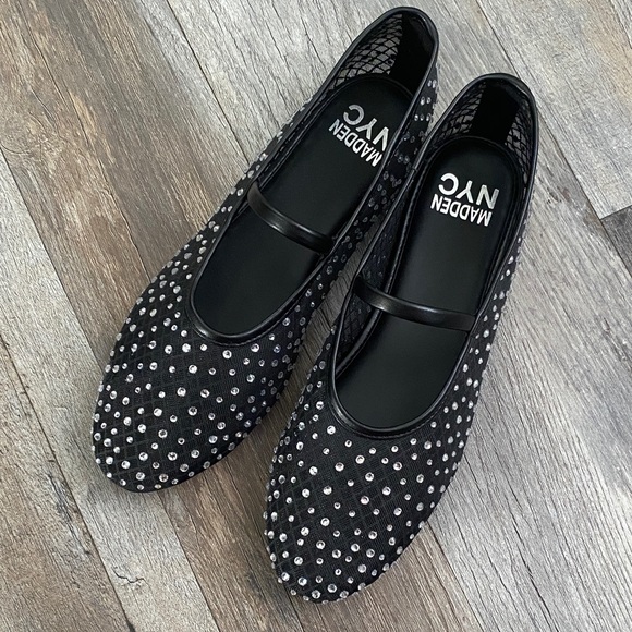 Madden NYC Women's Black Studded Flats - Picture 1 of 10